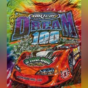Men’s 3X racing shirt tie tye die ump dirt car rossburg Ohio vintage dream 100